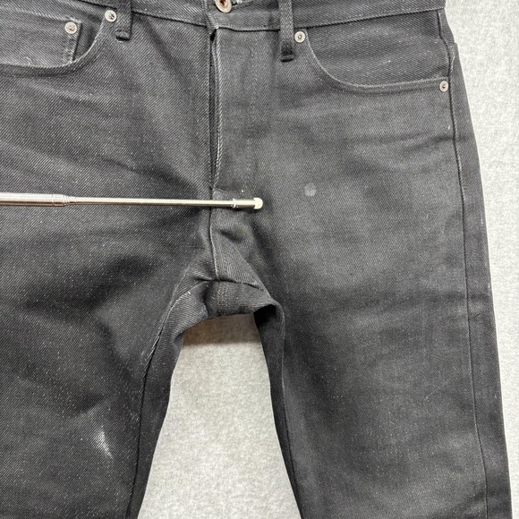 Railcar Fine Goods Jeans Mens 32 Black Selvedge Button Fly 5-Pocket Made in USA - Picture 6 of 11